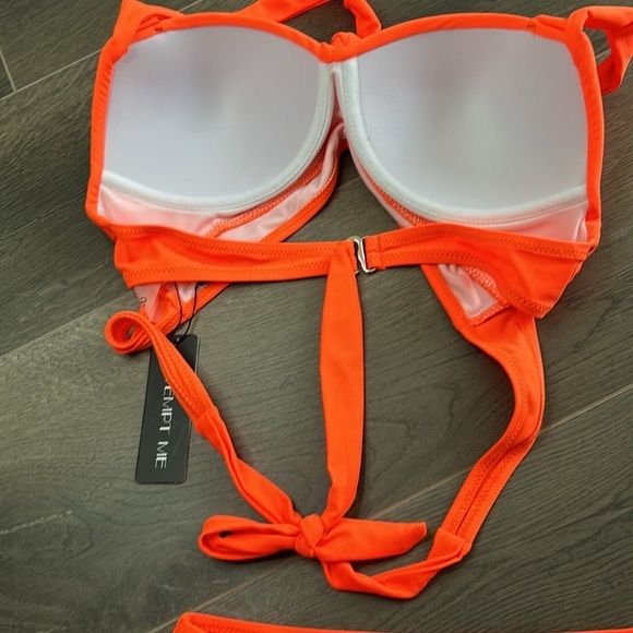 Tempt Me Women Two Piece Swimsuit Retro Halter Ruched High Waist Bikini - Picture 9 of 12